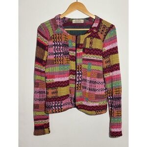 Aldo Martins  Bamboo Blend Multicolor ‎ Sweater Cardigan Size 8 Barcelona